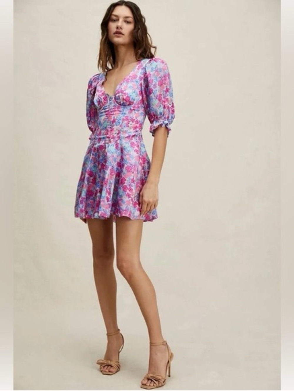 Free People x For Love & Lemons Angie Floral Mini Dress Small